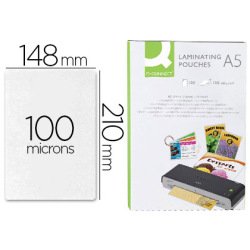 Pochette plastification q-connect à chaud économique format a5 100 microns boîte 100 unités