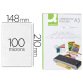 Pochette plastification q-connect à chaud économique format a5 100 microns boîte 100 unités