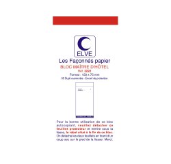 Bloc Maître d'Hôtel, 75 x 150 mm, 50 feuillets dupli