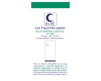 Bloc maître d'hôtel elve papier autocopiant numéroté 1/50 75x150mm 50 triplis bleu rouge vert