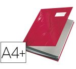 Parapheur leitz design 18 onglets rigides oeillets intercalaires porte-étiquette 340x25x240mm coloris rouge