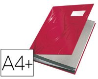Parapheur leitz design 18 onglets rigides oeillets intercalaires porte-étiquette 340x25x240mm coloris rouge