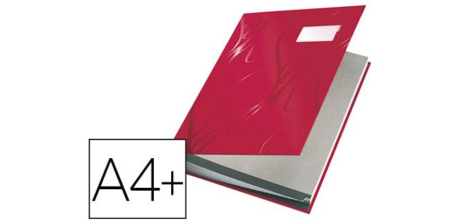Parapheur leitz design 18 onglets rigides oeillets intercalaires porte-étiquette 340x25x240mm coloris rouge