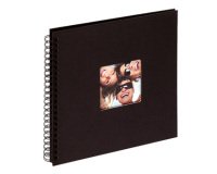 Album photos walther spirale fun vinyle 300x300mm 50f 200 photos 10x15cm spirale métal noir feuillets noirs coloris noir