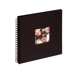 Album photos walther spirale fun vinyle 300x300mm 50f 200 photos 10x15cm spirale métal noir feuillets noirs coloris noir