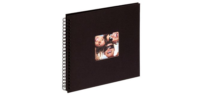 Album photos walther spirale fun vinyle 300x300mm 50f 200 photos 10x15cm spirale métal noir feuillets noirs coloris noir