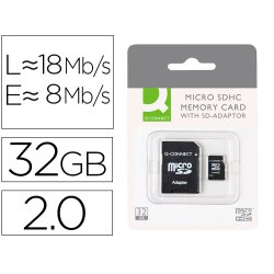 Carte micro q-connect sdhc adaptateur sd capacité 32gb classe 4 téléphones portables tablettes