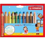 Etui 10 crayons 3 en 1 woody + tc