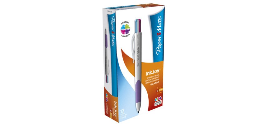 Stylo-bille paper mate 4 couleurs inkjoy quatro fun    retractable pointe moyenne 1mm