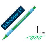 Stylo-bille schneider slider edge écriture large 1mm corps triangulaire caoutchouc viscoglide vert