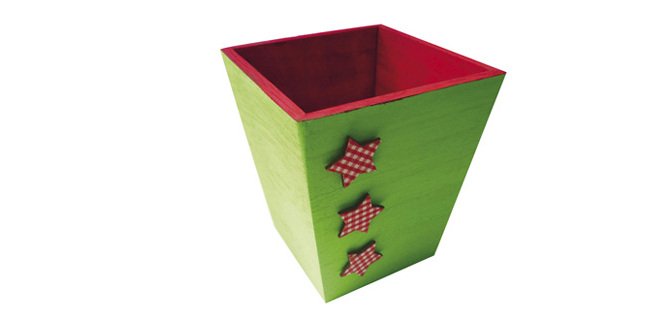 Cache-pot en bois à décorer 11.5x10 x10cm