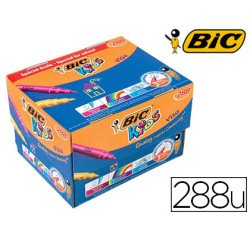 Feutre bic kids visa coloriage pointe fine bloquée ultra-résistante 12 couleurs assorties coffret scolaire 288 unités
