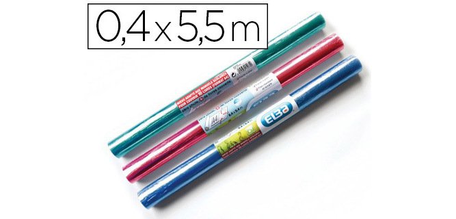 Couvre-livres elba plastique pvc 8/100e 0.4x5.5m sans phtalates coloris assortis rouleau