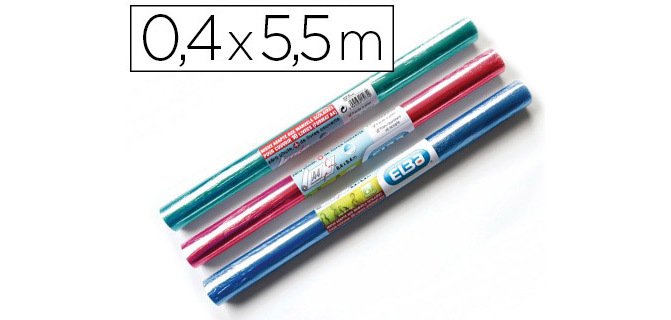 Couvre-livres elba plastique pvc 8/100e 0.4x5.5m sans phtalates coloris assortis rouleau