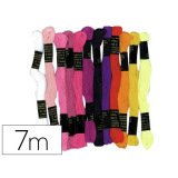 Fil coton bracelet brésilien 7m coloris assortis sachet 12 échevettes