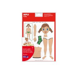 Gommette apli kids repositionnable le corps      fillegarcon des 3 ans pochette12f 156 unites