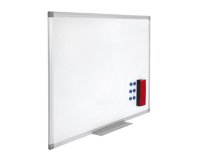 Tableau blanc juvénilia émaillé magnétique ultra résistant tôle acier lisse auget 30cm kit fixation inclus 60x90cm