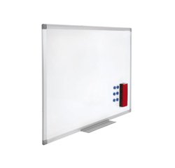 Tableau blanc juvénilia émaillé magnétique ultra résistant tôle acier lisse auget 30cm kit fixation inclus 60x90cm