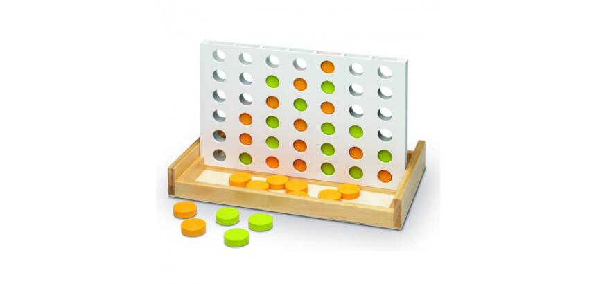 Jeu quatre en ligne bois 42 pions