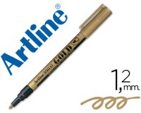 Marqueur artline permanent pointe fine conique 1.2mm tous supports corps métal encre pigmentée résiste eau or