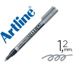 Marqueur artline permanent pointe fine conique 1.2mm tous supports corps métal encre pigmentée résiste eau argent