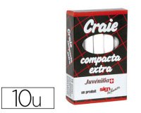 Craie juvenilia compacta l80mmx10mm sans crissement anti-poussière coloris blanc boîte 10 unités