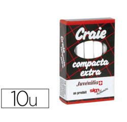 Craie juvenilia compacta l80mmx10mm sans crissement anti-poussière coloris blanc boîte 10 unités
