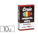 Craie juvenilia compacta l80mmx10mm sans crissement anti-poussière coloris assortis boîte 10 unités