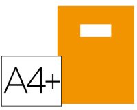 Protège-cahier riplast green line pvc 18/100e inclus porte-étiquette et étiquette a4+ 240x320mm coloris orange