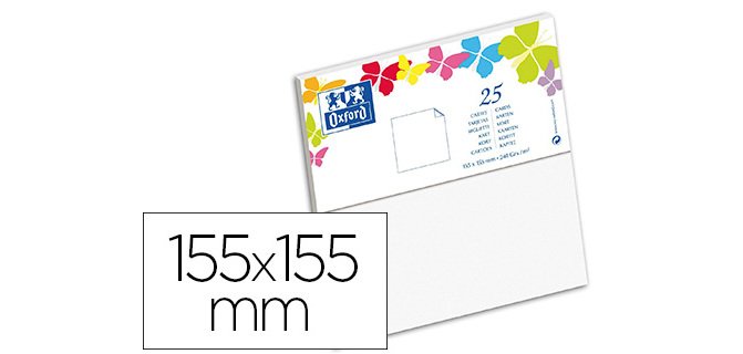 Carte de visite Oxford 155x155 x25 blanc