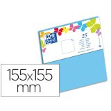 Carte oxford vélin 155x155mm 240g coloris bleu lagon étui 25 unités