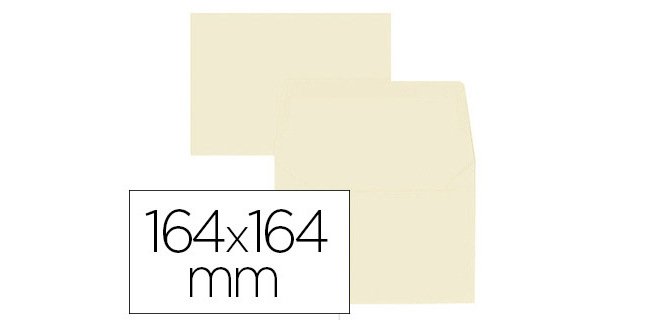 Paquet d'enveloppes Oxford 164x164 x20 beige gommee patte pointue beige