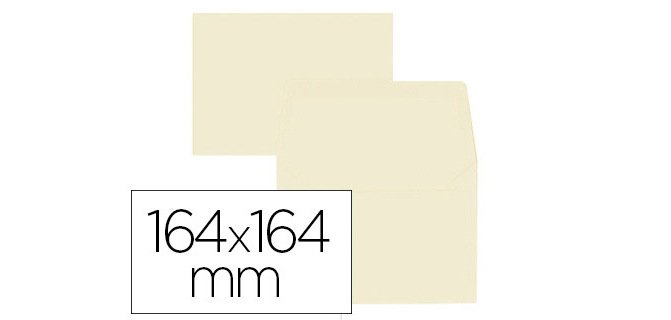 Paquet d'enveloppes Oxford 164x164 x20 beige gommee patte pointue beige