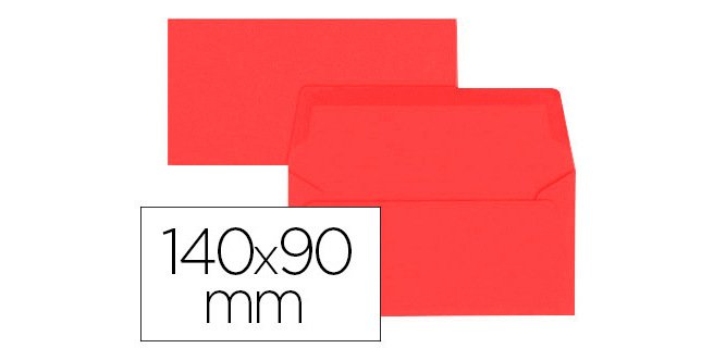 Lot de 20 enveloppes Oxford 90x140   gommee patte pointue de visite rouge