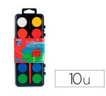 Gouache lefranc bourgeois pastille 28mm diamètre boîte 12 coloris + 1 pinceau