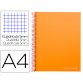 Cahier spirale liderpapel jolly couverture contrecollé a4 280p 75g/m2 5x5mm microperforé 4 trous coloris orange