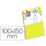 Carte oxford vélin 100x150mm 240g coloris jaune etuit de 25 unités