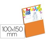 Carte oxford vélin 100x150mm 240g coloris orange étui 25 unités