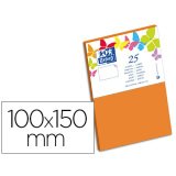 Carte oxford vélin 100x150mm 240g coloris orange étui 25 unités