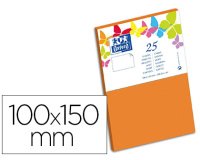 Carte oxford vélin 100x150mm 240g coloris orange étui 25 unités