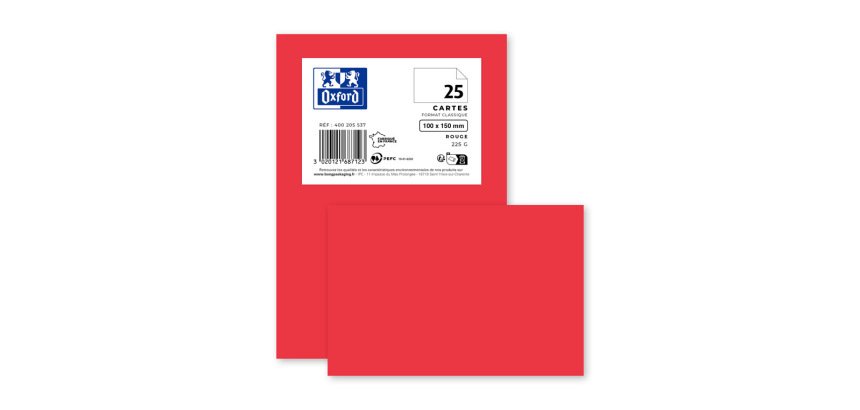 Carte de visite Oxford 100x150 x25 rouge