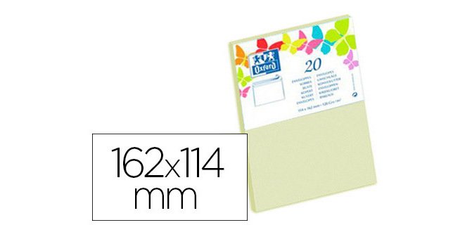 Paquet d'enveloppes Oxford 114x162 x20 beige auto adhesive beige