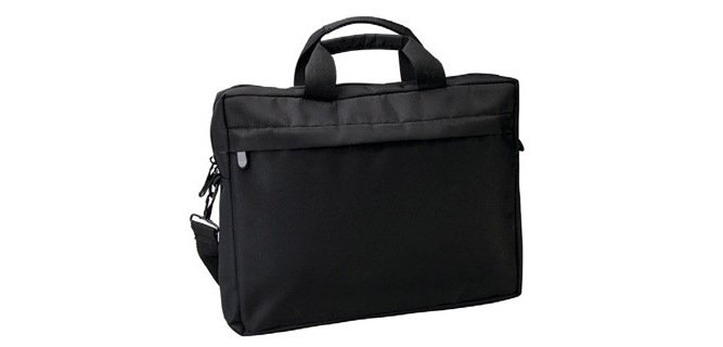 Sacoche sign ordinateur portable 15.6\" polyester 414x304x60mm poche zippée extérieure poche scratch dos bandoulière noir