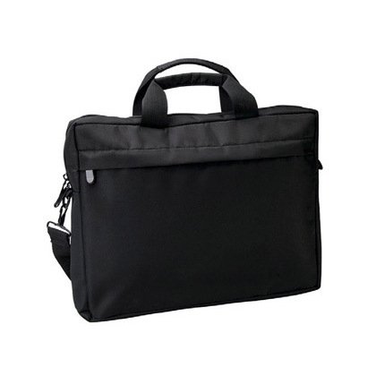 Sacoche sign ordinateur portable 15.6\" polyester 280x350x60mm poche zippée extérieure poche scratch dos bandoulière noir