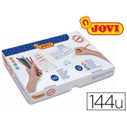 Feutre coloriage jovi lavable capuchon sécurité ventilé pointe solide 3mm 2 formats fine/maxi schoolpack 144 unités