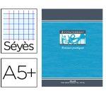 Cahier piqué conquérant sept travaux pratiques couverture offset a5+ 17x22cm 48 pages 70g 24p séyès 24p unies
