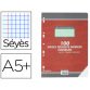 Feuillet mobile conquérant a5+ 170x220mm 100 pages 80g séyès perforé coloris vert