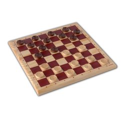 Jeu de dames plateau pièces en bois massif