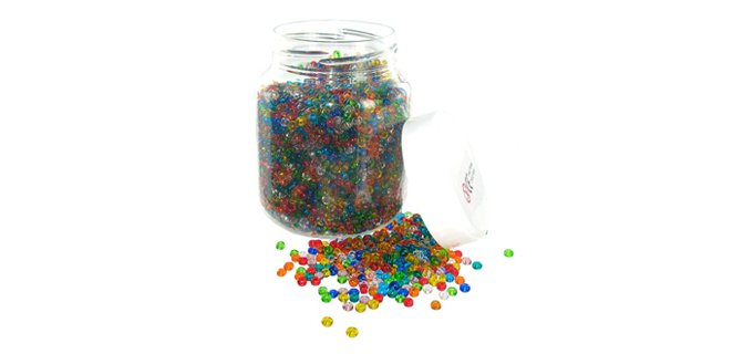 Perle rocaille transparente diamètre 5mm bocal 500g
