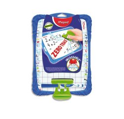 Ardoise blanche maped flex 195x270mm 1 face unie 1 face quadrillée 1 effacette 1 feutre 1 porte accessoire incassable